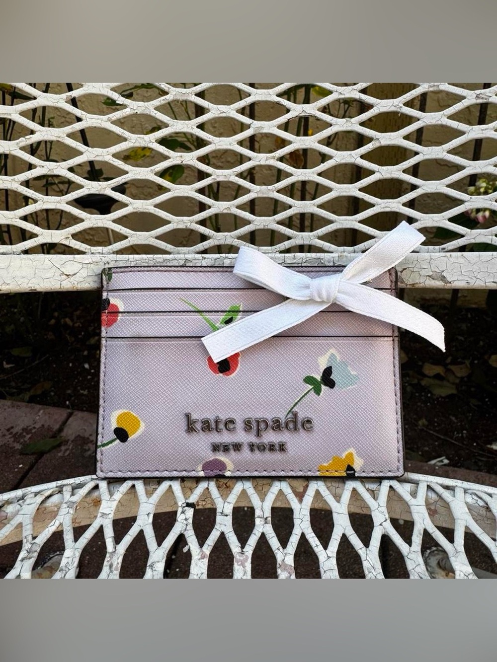 Adorable Purple Kate Spade Floral Card Holder